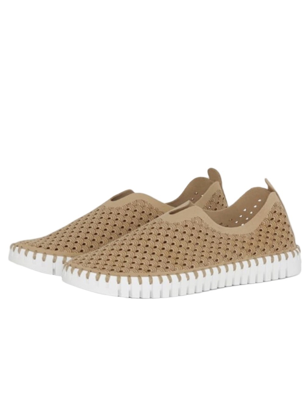 Ilse Jacobsen Denmark TULIP minimalist slip on flat laser cut tan loafer EU 38